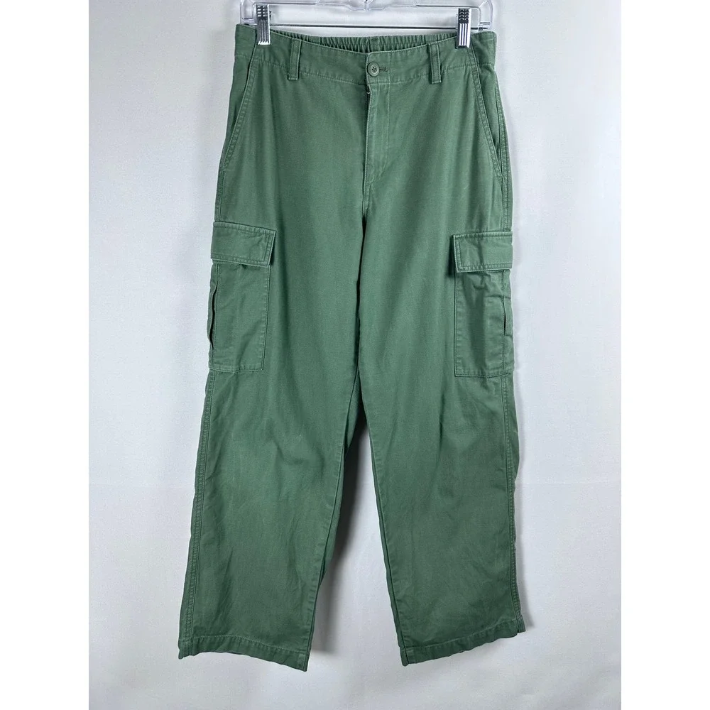 Uniqlo Cargo Pants Women S Green Cotton Utility Gorpcore Streetwear